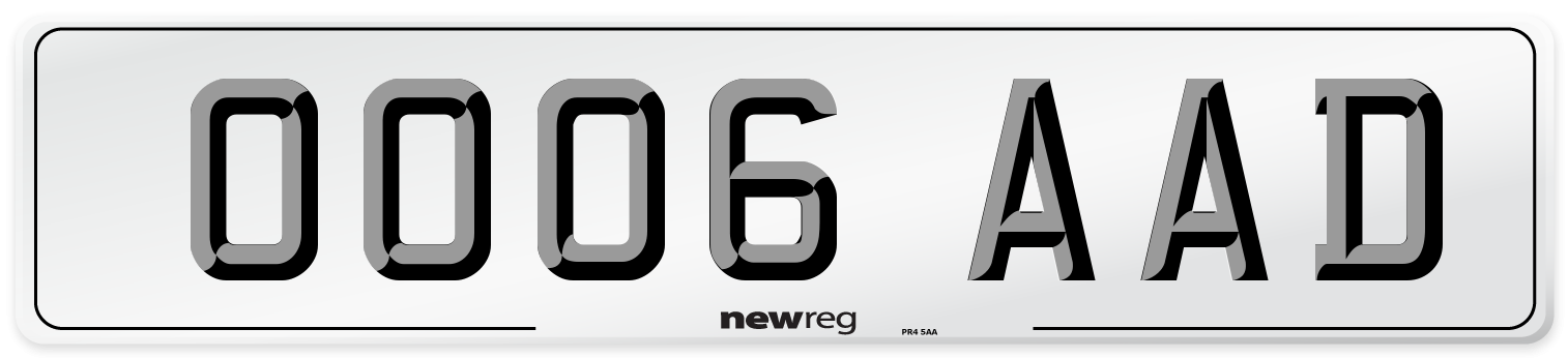 OO06 AAD Number Plate from New Reg